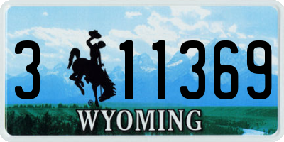 WY license plate 311369