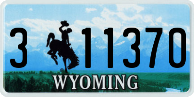 WY license plate 311370