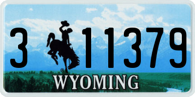 WY license plate 311379