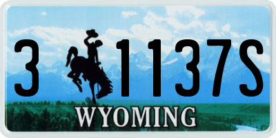 WY license plate 31137S