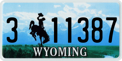 WY license plate 311387