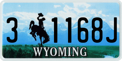 WY license plate 31168J