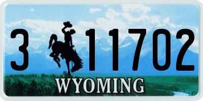 WY license plate 311702