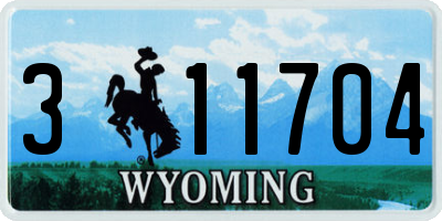 WY license plate 311704