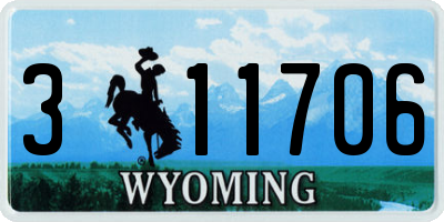 WY license plate 311706