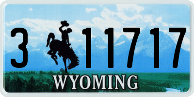 WY license plate 311717