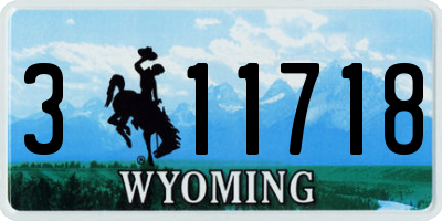 WY license plate 311718