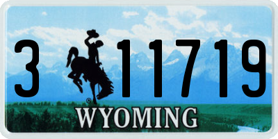 WY license plate 311719