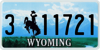 WY license plate 311721
