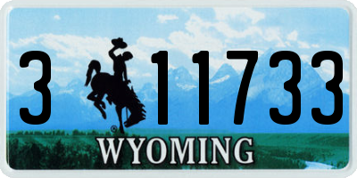 WY license plate 311733