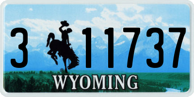 WY license plate 311737