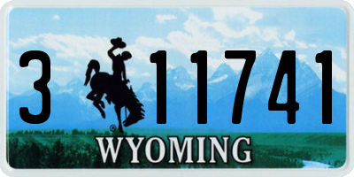 WY license plate 311741