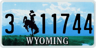 WY license plate 311744