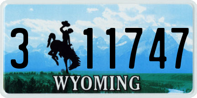 WY license plate 311747