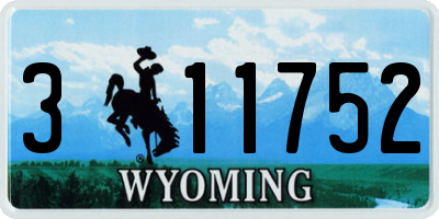 WY license plate 311752
