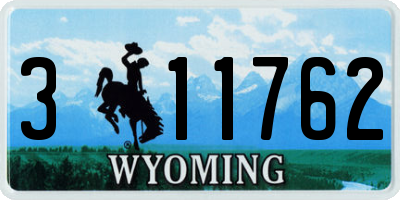 WY license plate 311762