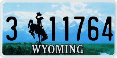 WY license plate 311764
