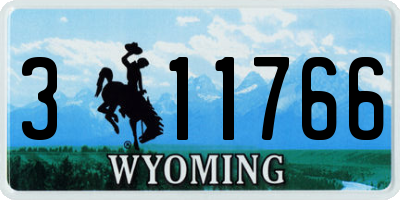 WY license plate 311766