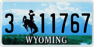 WY license plate 311767
