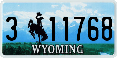 WY license plate 311768