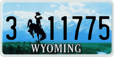 WY license plate 311775