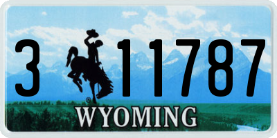 WY license plate 311787
