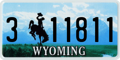 WY license plate 311811