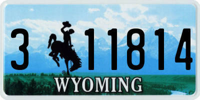 WY license plate 311814
