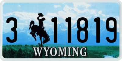 WY license plate 311819