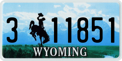 WY license plate 311851