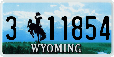 WY license plate 311854