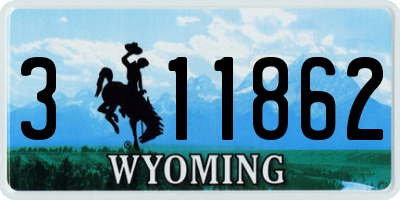 WY license plate 311862