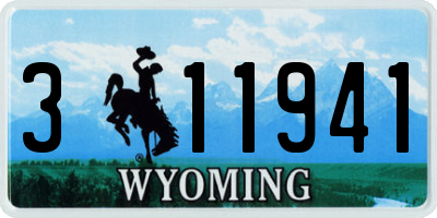 WY license plate 311941
