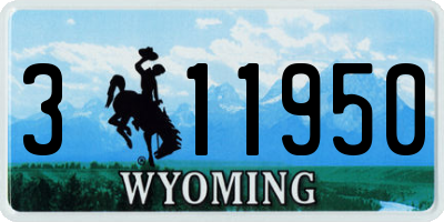 WY license plate 311950