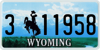 WY license plate 311958