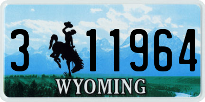 WY license plate 311964