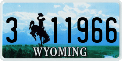 WY license plate 311966