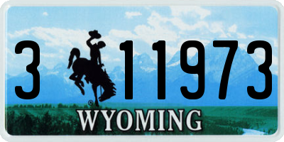 WY license plate 311973