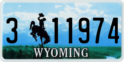 WY license plate 311974