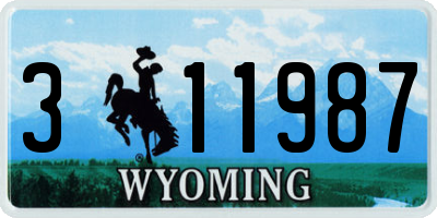 WY license plate 311987