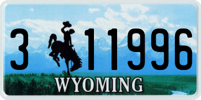 WY license plate 311996