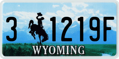 WY license plate 31219F