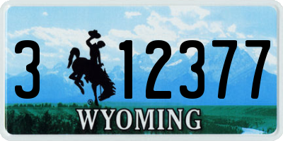 WY license plate 312377