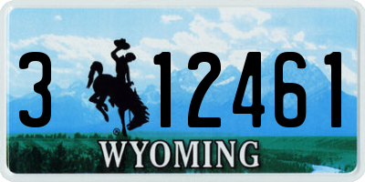 WY license plate 312461