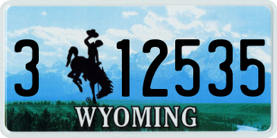 WY license plate 312535