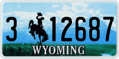 WY license plate 312687