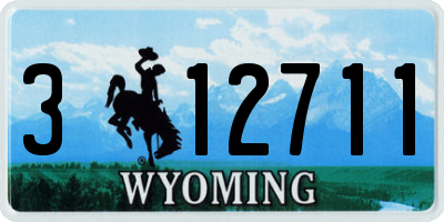 WY license plate 312711