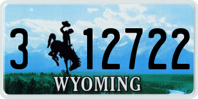 WY license plate 312722