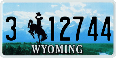 WY license plate 312744