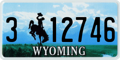 WY license plate 312746